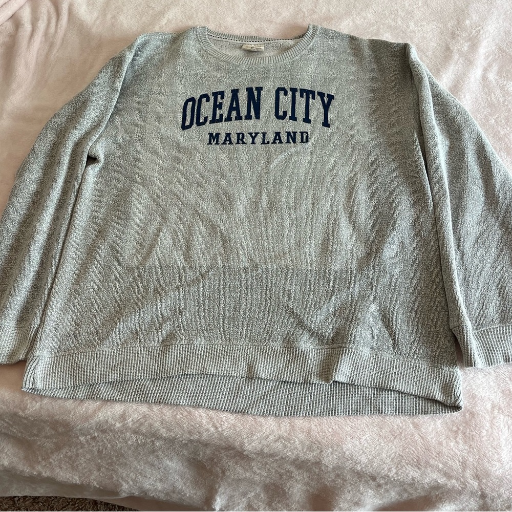 XLarge Grey with Navy Writing “OCEAN CITY MARYLAND” Crewneck Pullover Sweatshirt